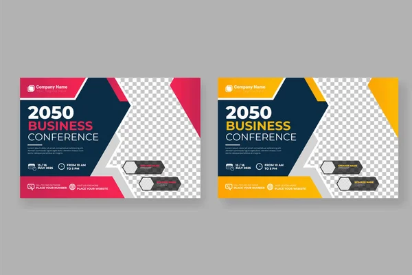 Vector global corporate business conference flyer template or business webinar