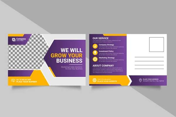 Vector Corporate Business Postcard Template Design — Vetor de Stock