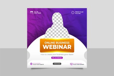 Vector corporate business conference social media post and web banner or square flyer