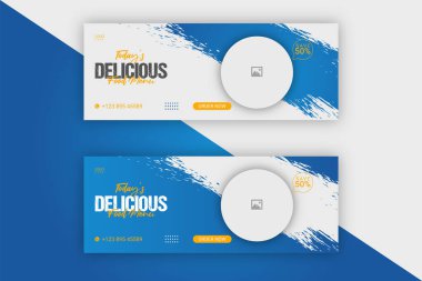 Vector food menu facebook cover design restaurant social media template