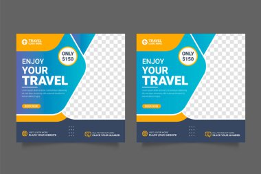 Vector travel social media facebook instagram post template tourism
