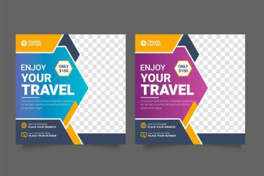 Vector travel social media facebook instagram post template tourism