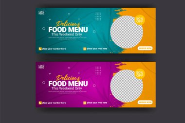 Vector restaurant delicious food menu social media cover post 