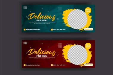 Vector restaurant delicious food menu social media cover post 