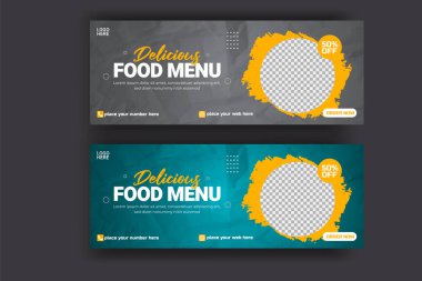Vector restaurant delicious food menu social media cover post 