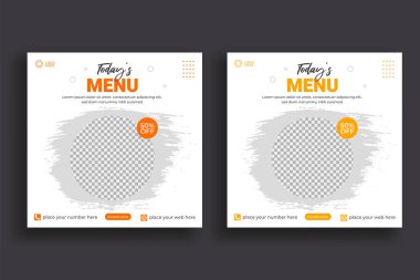 Vector healthy food menu social media banner post template