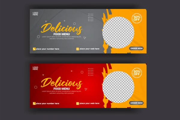 Vector restaurant delicious food menu social media cover post 