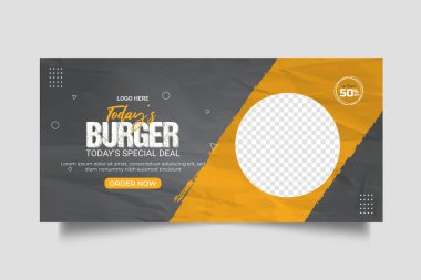 Vector burgers restaurant web landing page template