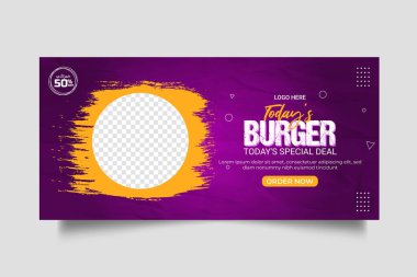 Vector burgers restaurant web landing page template