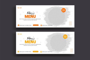 Vector food menu facebook cover design restaurant social media template