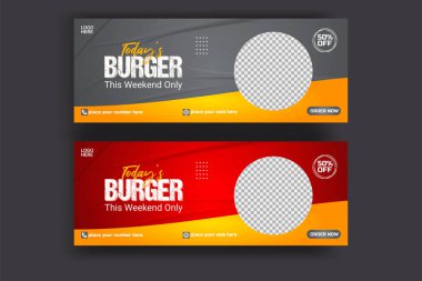 Vector food menu facebook cover design restaurant social media template