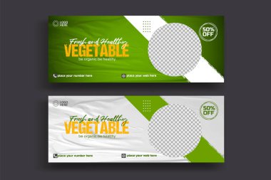 Vector food menu facebook cover design restaurant social media template