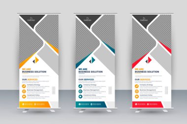 Vector roll up display standee banner design for corporate business with creative