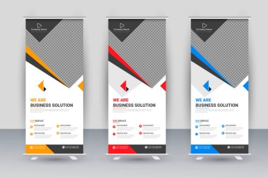 Vector creative modern roll up banner design template