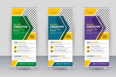 Vector creative modern roll up banner design template