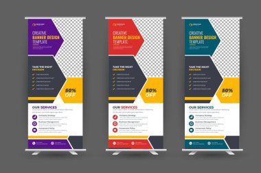Vector creative modern roll up banner design template