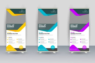 Vector creative modern roll up banner design template