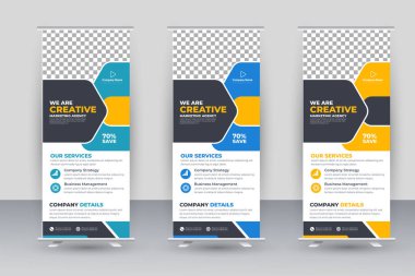 Vector creative modern roll up banner design template