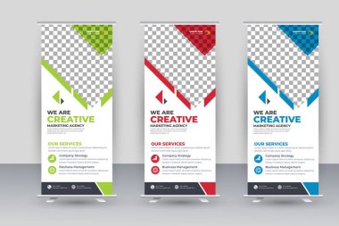 Vector creative modern roll up banner design template