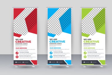 Vector creative modern roll up banner design template