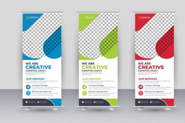 Vector creative modern roll up banner design template