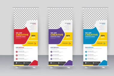 Vector creative modern roll up banner design template