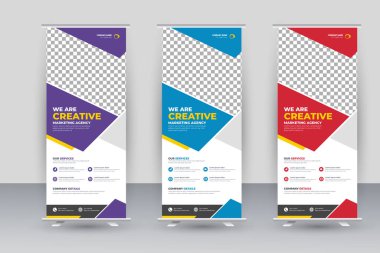Vector creative modern roll up banner design template