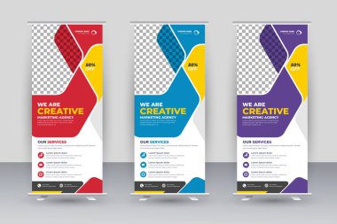 Vector creative modern roll up banner design template