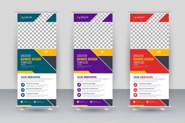 Vector creative modern roll up banner design template