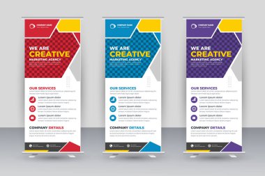 Vector creative modern roll up banner design template