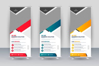Vector creative modern roll up banner design template