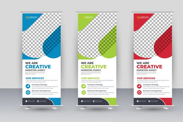 Vector creative modern roll up banner design template