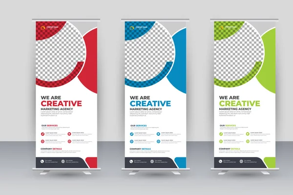 Vector creative modern roll up banner design template
