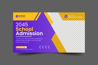 Vector school admission web banner template admission social media banner vector