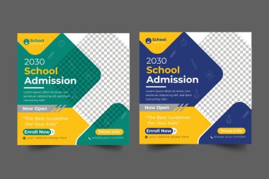 Vector back to school social media banner