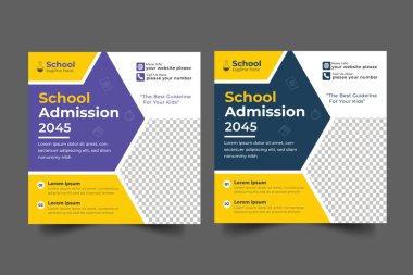 Vector back to school social media banner