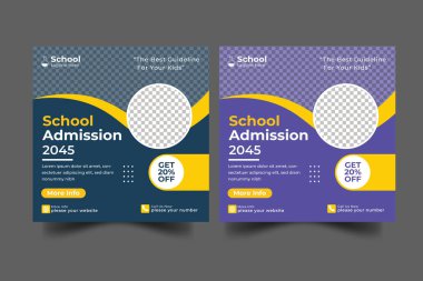 Vector back to school social media banner