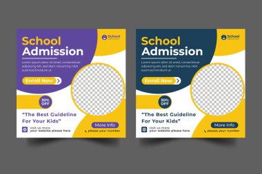 Vector back to school social media banner