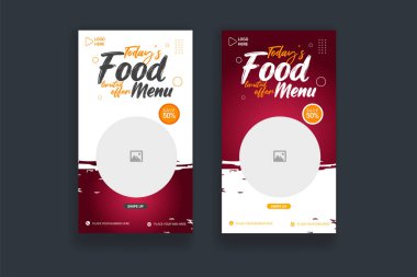 Vector modern food roll up banner design template for restaurant and cafe business