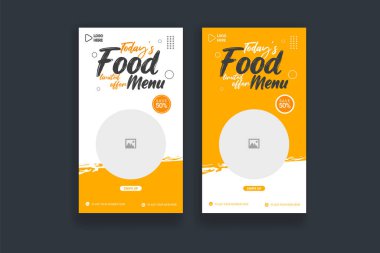 Vector modern food roll up banner design template for restaurant and cafe business
