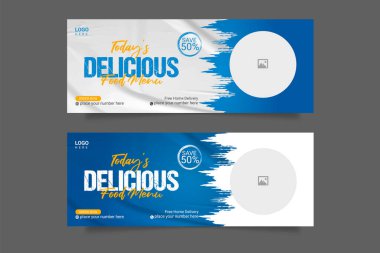 Vector special food and restaurant menu media social cover template