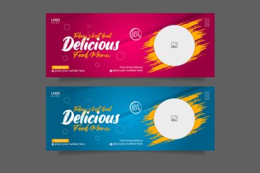 Vector special food and restaurant menu media social cover template
