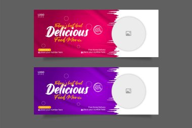 Vector special food and restaurant menu media social cover template
