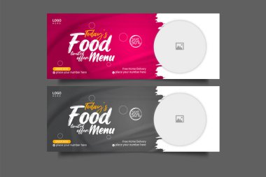 Vector special food and restaurant menu media social cover template