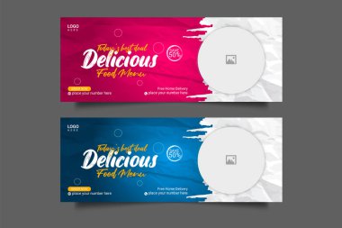 Vector special food and restaurant menu media social cover template