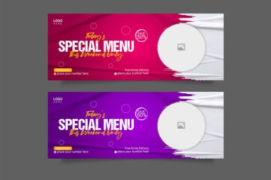Vector special food and restaurant menu media social cover template