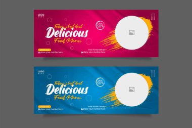 Vector special food and restaurant menu media social cover template
