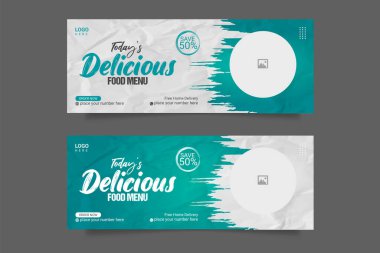 Vector special food and restaurant menu media social cover template