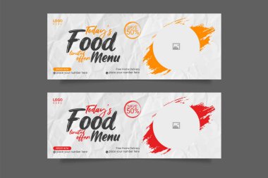 Vector special food and restaurant menu media social cover template