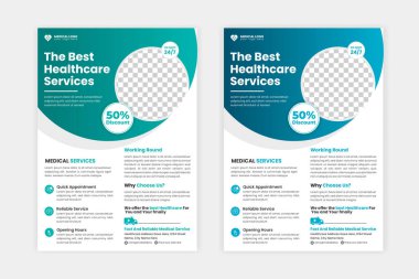 Vector healthcare and medical flyer template
